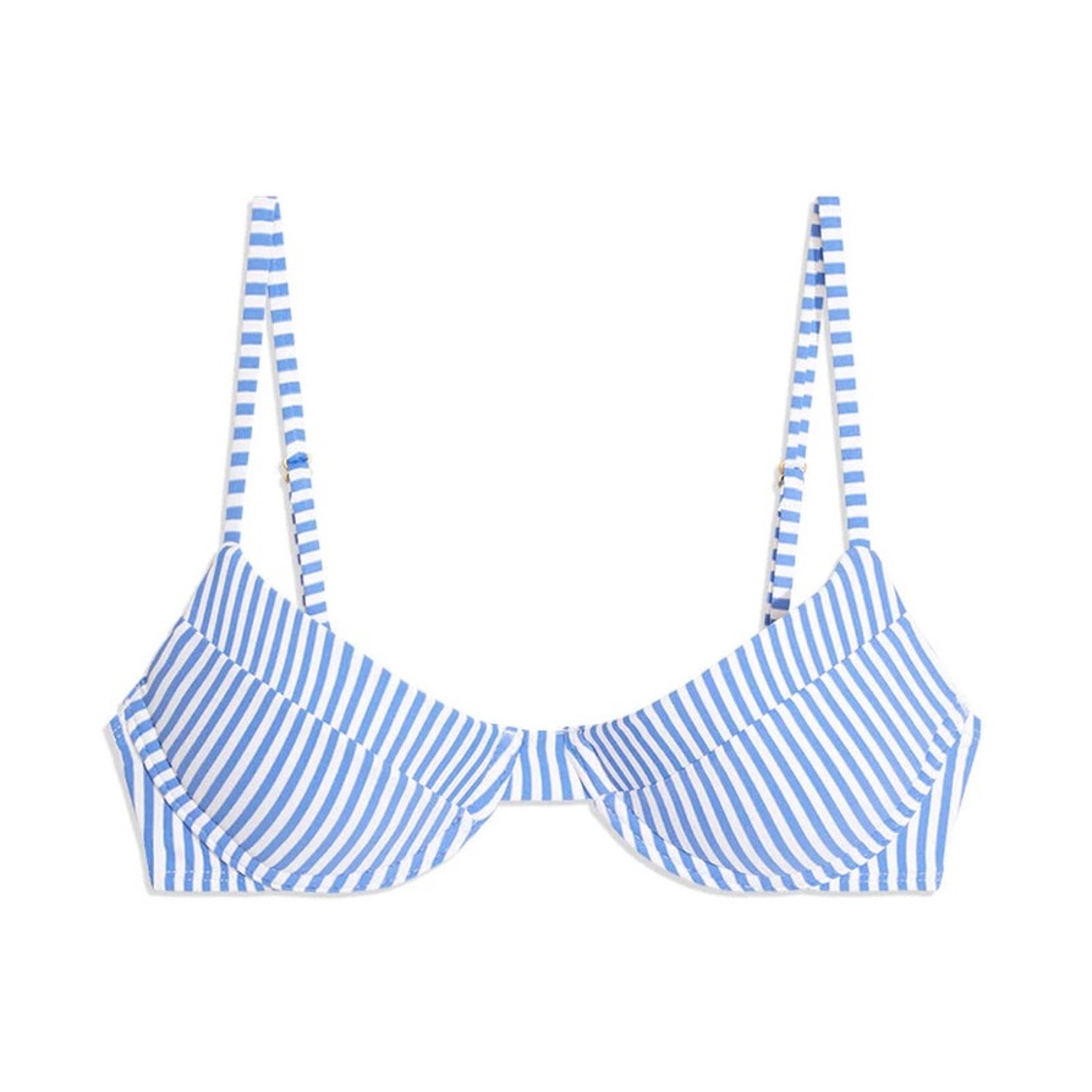 NWT WEWOREWHAT DEMI MICRO STRIPE BIKINI TOP